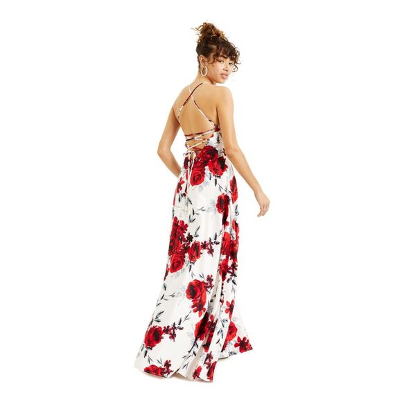 SPEECHLESS Womens Spaghetti Strap Scoop Neck Full-Length Prom Fit + Flare Dress - Picture 2 of 4